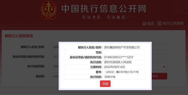 頤安集團(tuán)旗下麓園地產(chǎn)被列為被執(zhí)行人，執(zhí)行標(biāo)的304萬元，涉及投資興辦實(shí)業(yè)